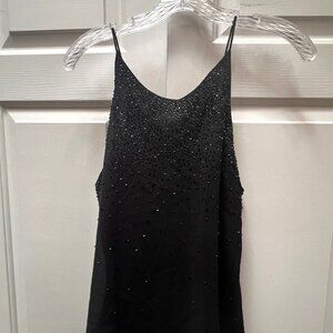 Black Market Jumpsuit Womens L Beaded Wide Leg Sleeveless Evening Formal Flowy